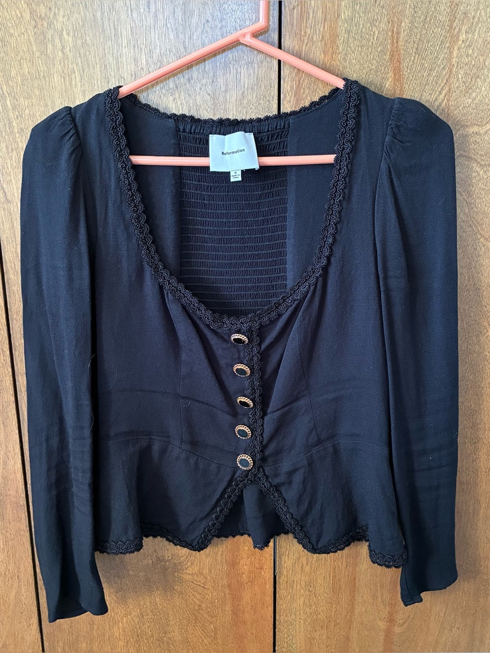 Reformation black blouse